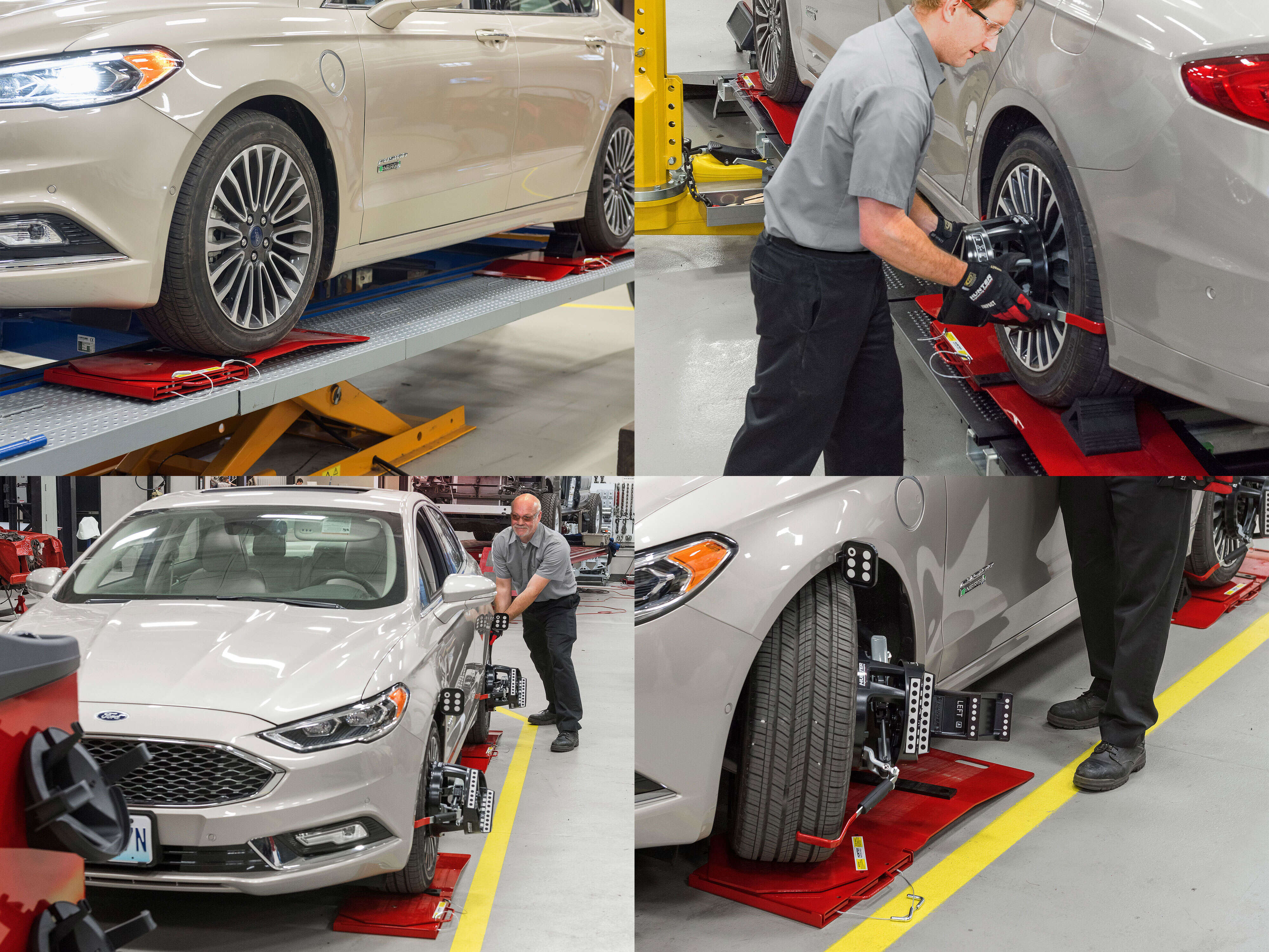 Hunter wheel alignment in collision repair facility