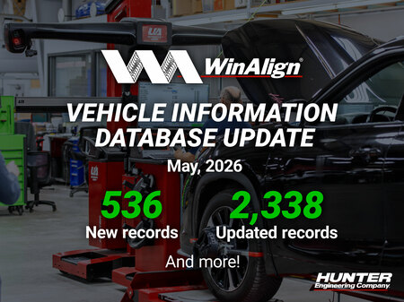 Hunter Engineering releases semi-annual WinAlign® vehicle information database update