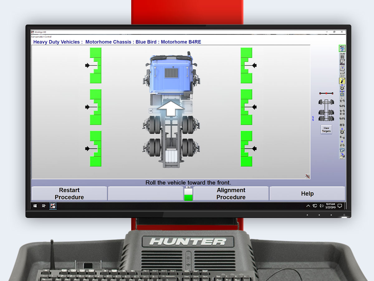 WinAlign Three Axles Live Screen