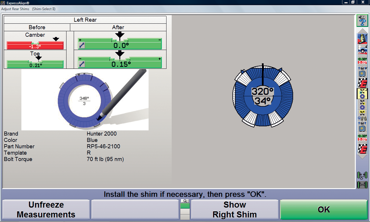 WinAlign Shim-Select II Screen