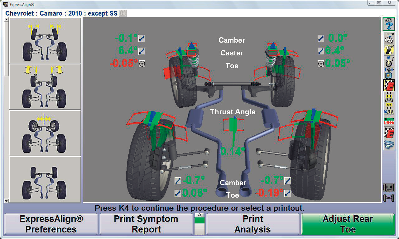 Ekran modułu Virtual View w oprogramowaniu WinAlign