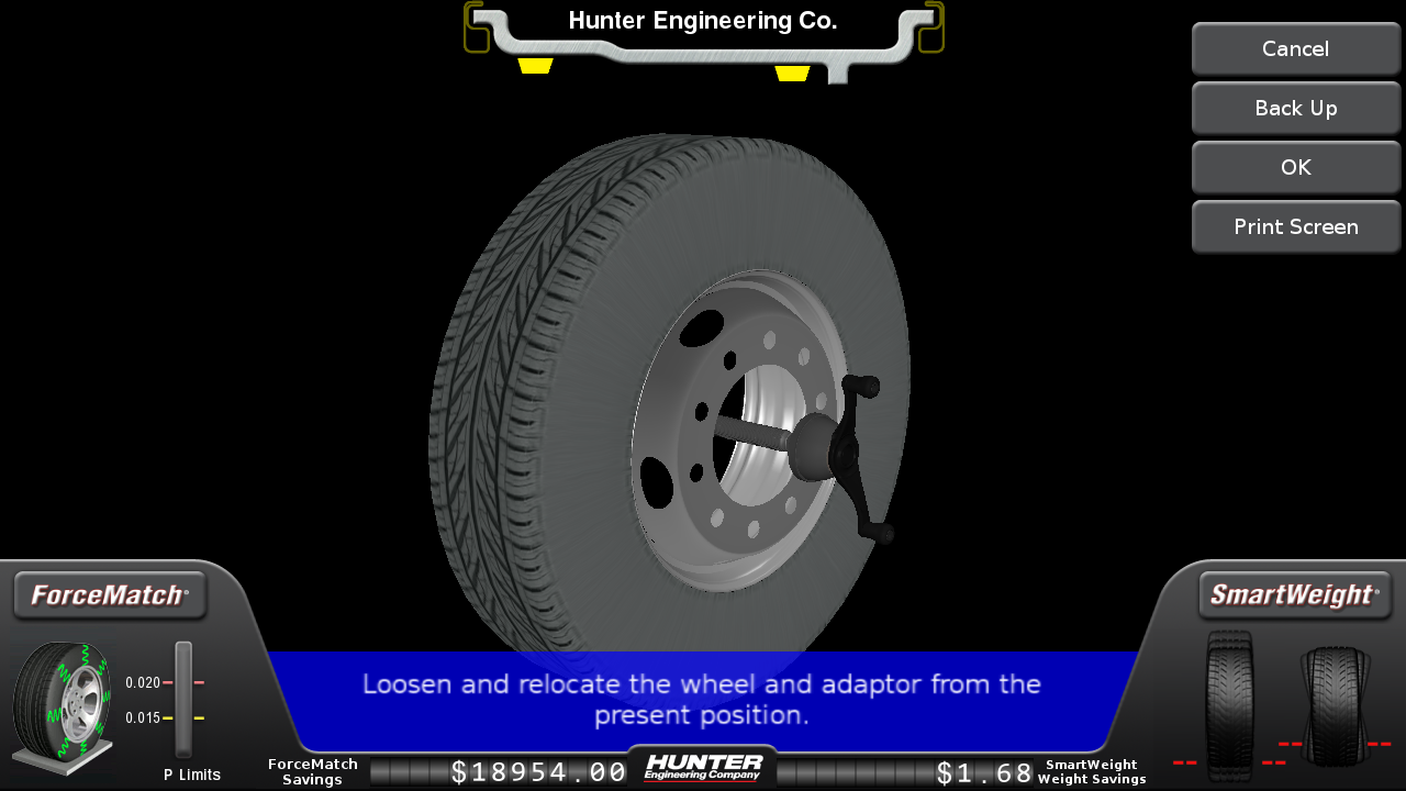 Hunter HD Elite CenteringCheck screen