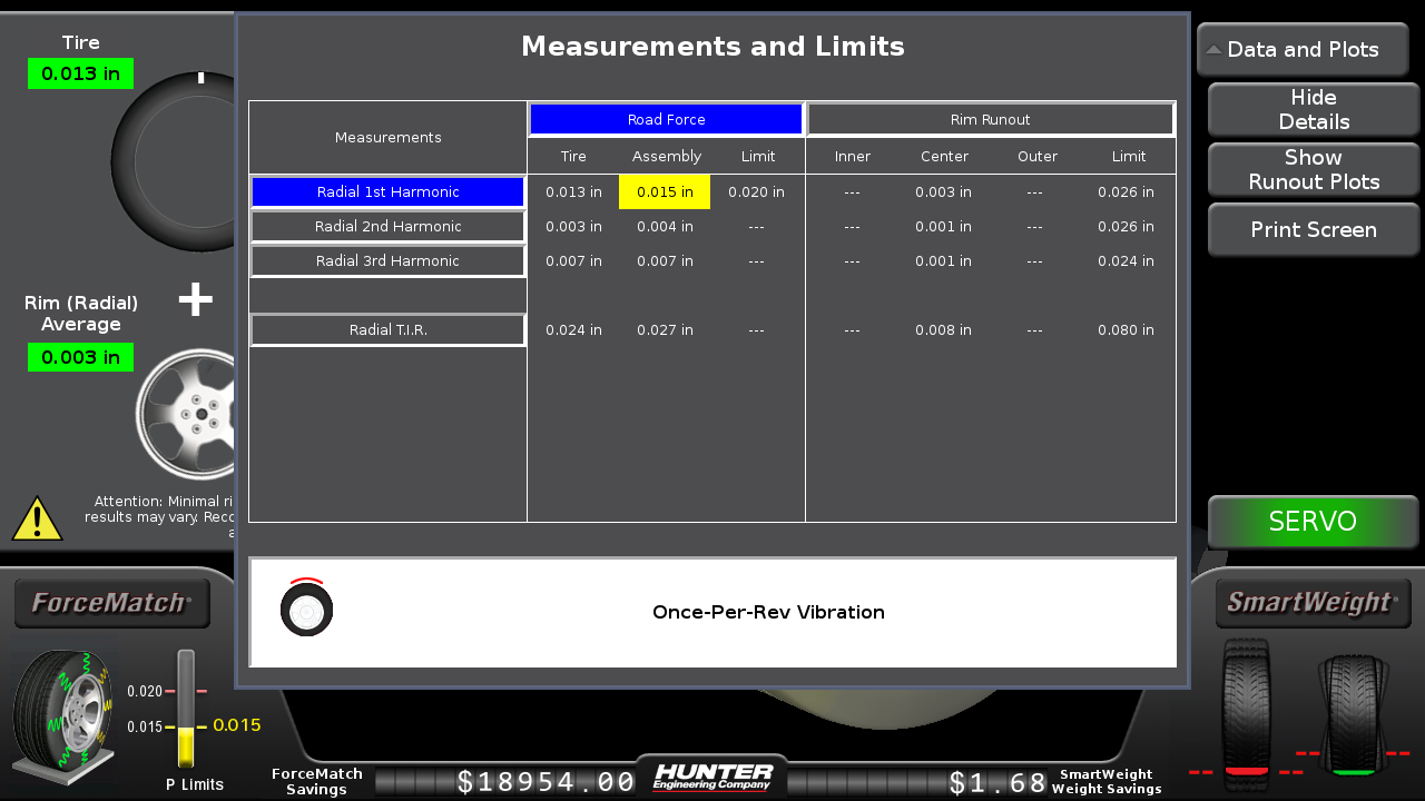 Hunter HD Elite rim diameter screen