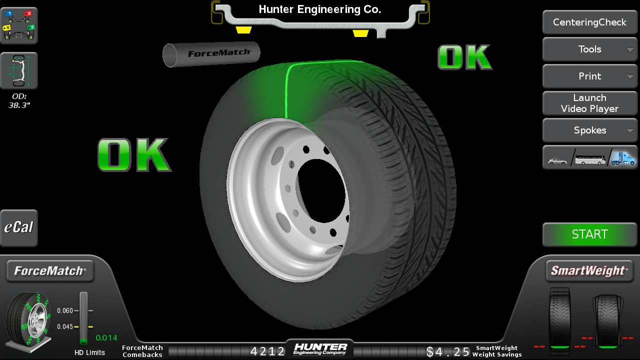 Hunter HD Elite high-spot display screen