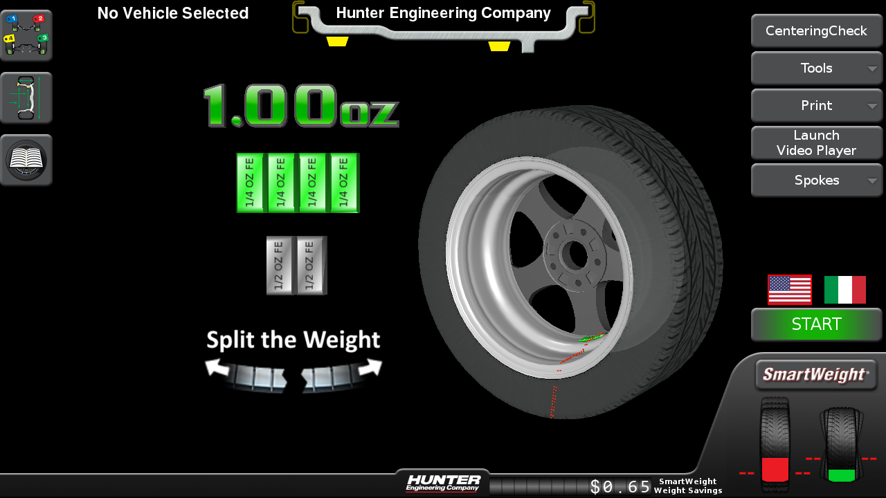 Hunter SmartWeight Elite TruWeight weight selection screen