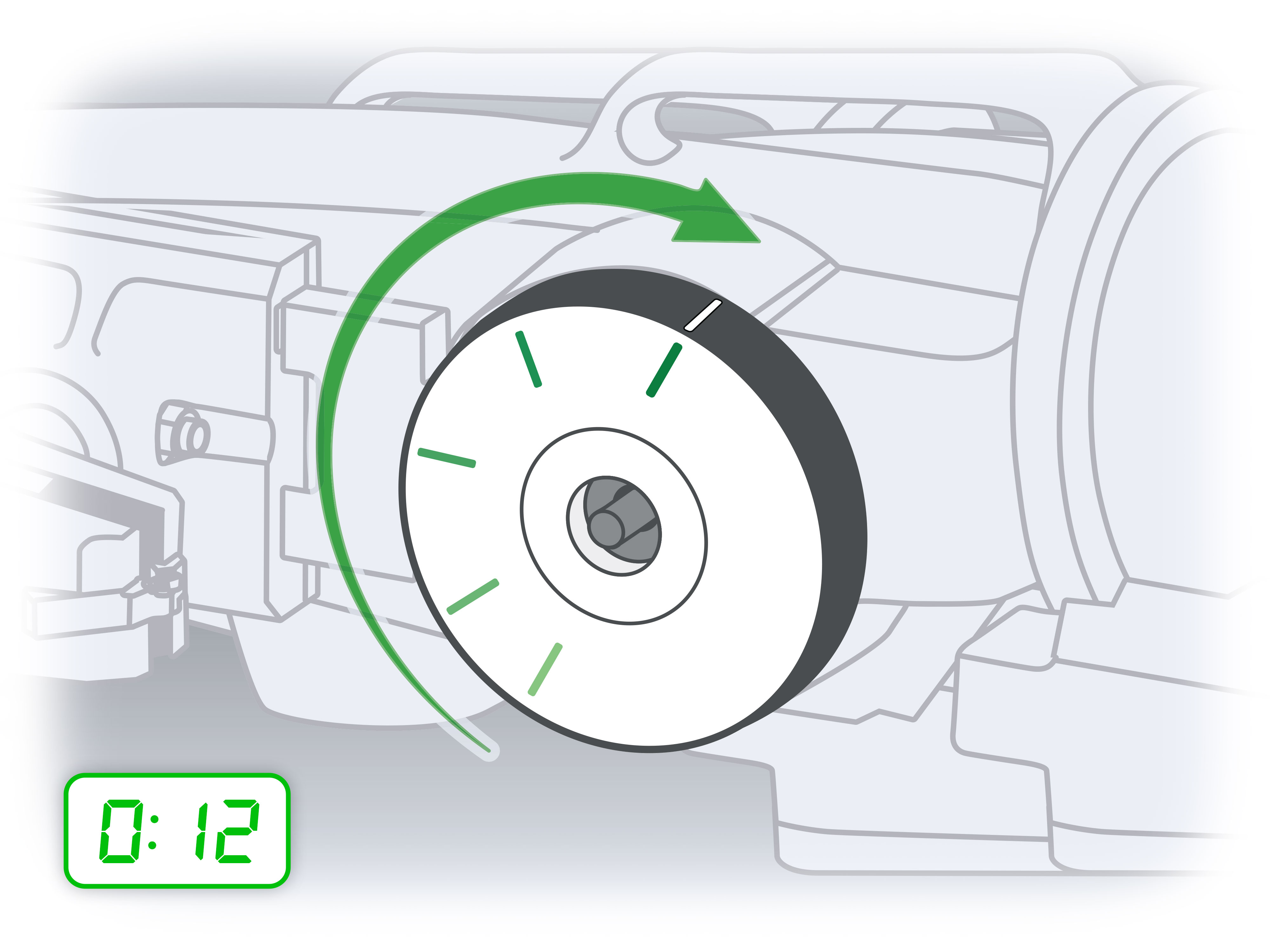 Gráfico de compensación automática del torno para frenos Hunter