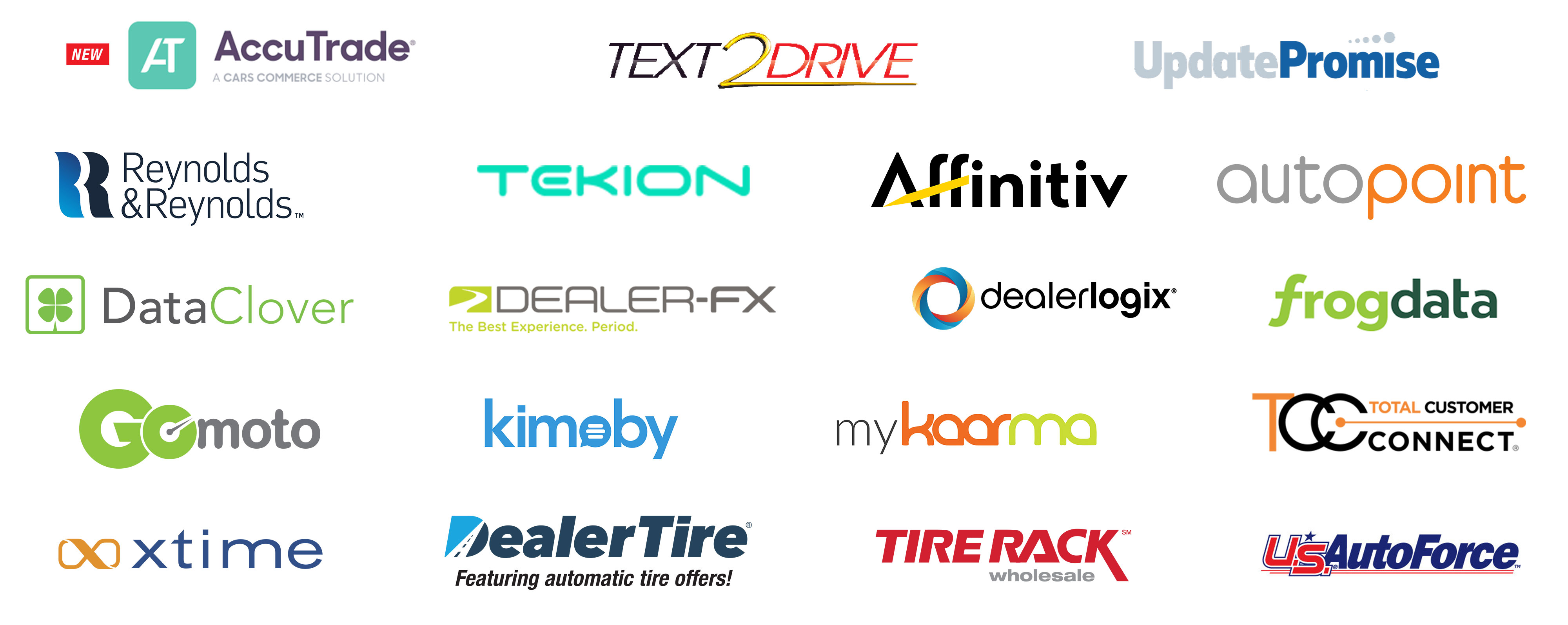 Hunter integration partner logos for auto dealers