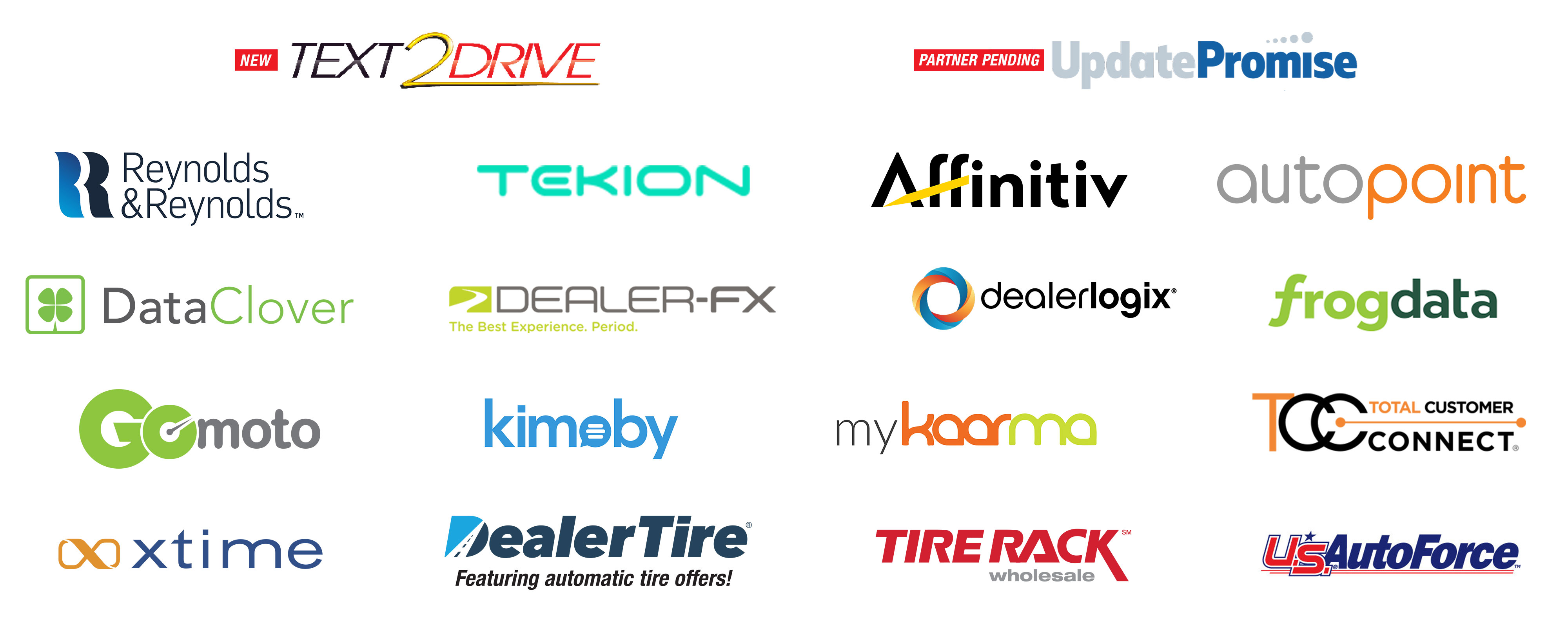 Hunter integration partner logos for auto dealers