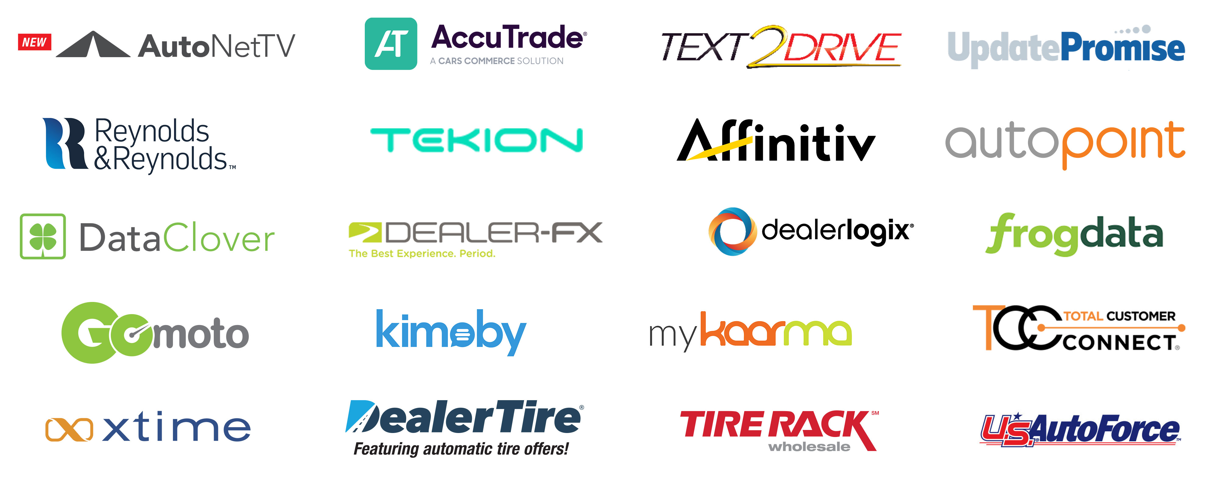 Hunter integration partner logos for auto dealers