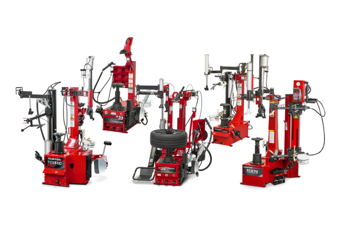 Hunter's international center clamp tyre changer offering.